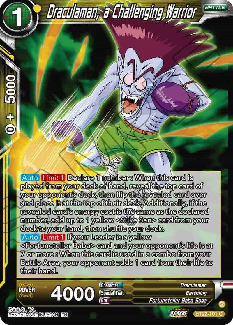 Draculaman, a Challenging Warrior (BT22-101) [Critical Blow] Dragon Ball Super