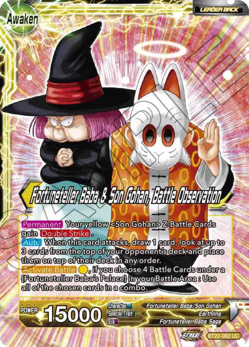 Fortuneteller Baba // Fortuneteller Baba & Son Gohan, Battle Observation (BT22-082) [Critical Blow] Dragon Ball Super