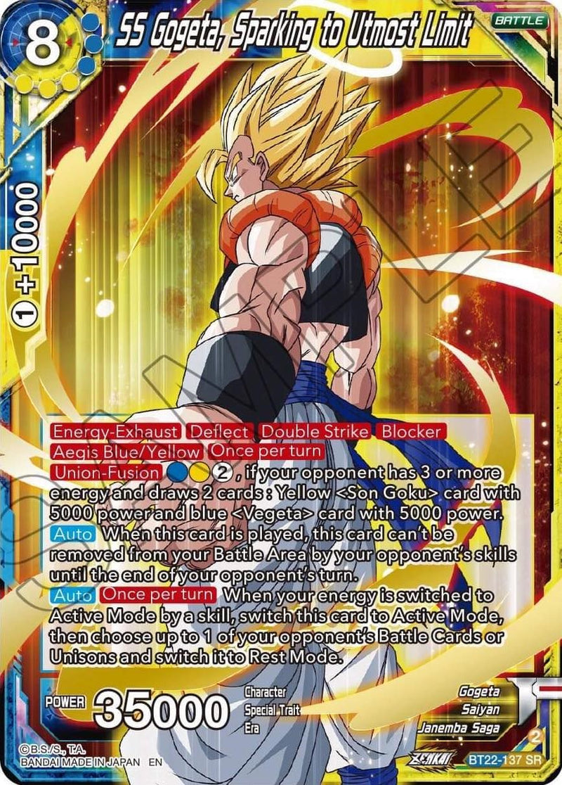 SS Gogeta, Sparking to Utmost Limit (BT22-137) [Critical Blow] Dragon Ball Super