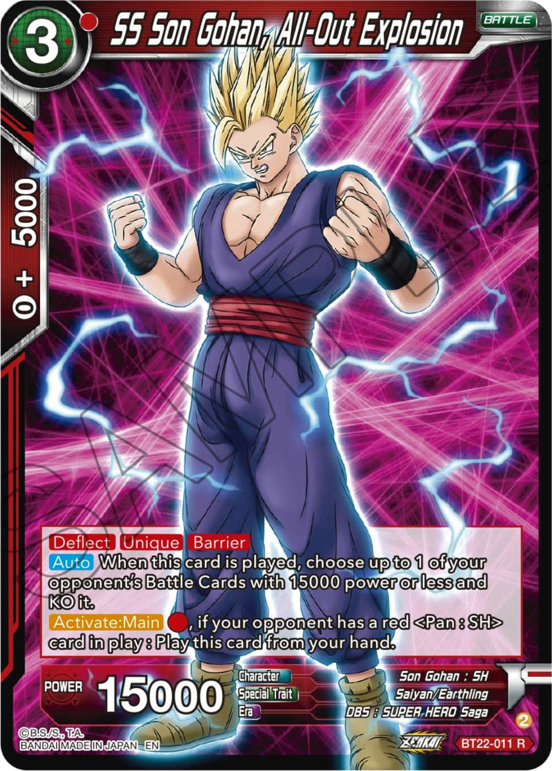 SS Son Gohan, All-Out Explosion (BT22-011) [Critical Blow] Dragon Ball Super