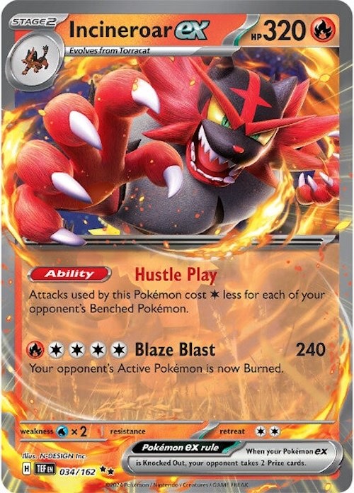 Incineroar ex (034/162) [Scarlet & Violet: Temporal Forces] Pokémon