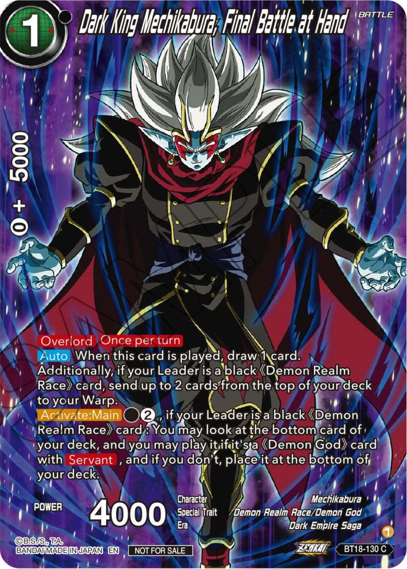 Dark King Mechikabura, Final Battle at Hand (Premium Alt-Art Card Set 2024 Vol.1) (BT18-130) [Promotion Cards] Dragon Ball Super