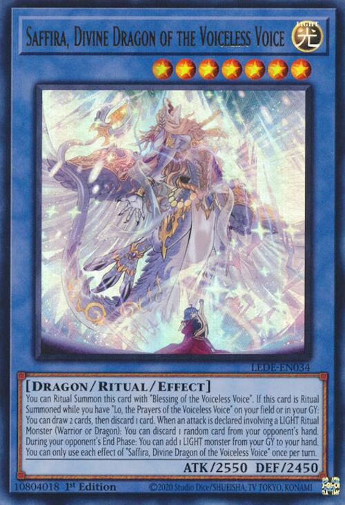 Saffira, Divine Dragon of the Voiceless Voice [LEDE-EN034] Ultra Rare Yu-Gi-Oh!