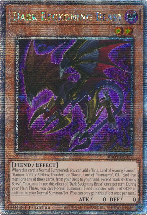 Dark Beckoning Beast (Quarter Century Secret Rare) [RA03-EN027] Quarter Century Secret Rare