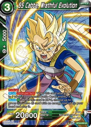 SS Cabba, Wrathful Evolution (BT16-059) [Realm of the Gods] Dragon Ball Super