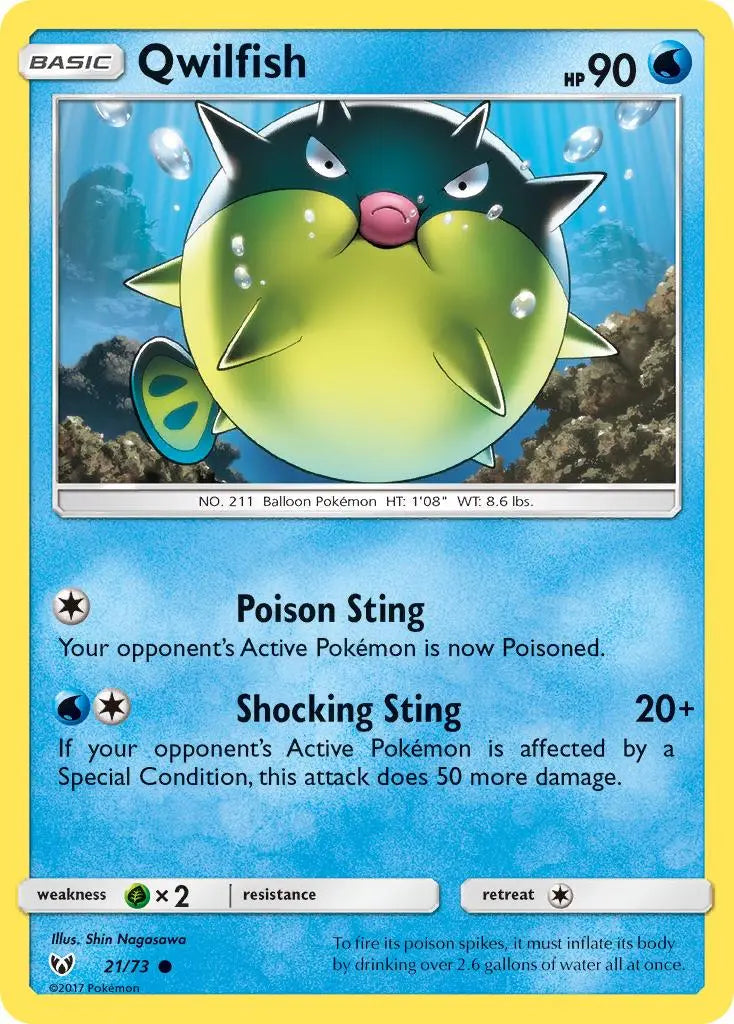Qwilfish (21/73) [Sun & Moon: Shining Legends] Pokémon