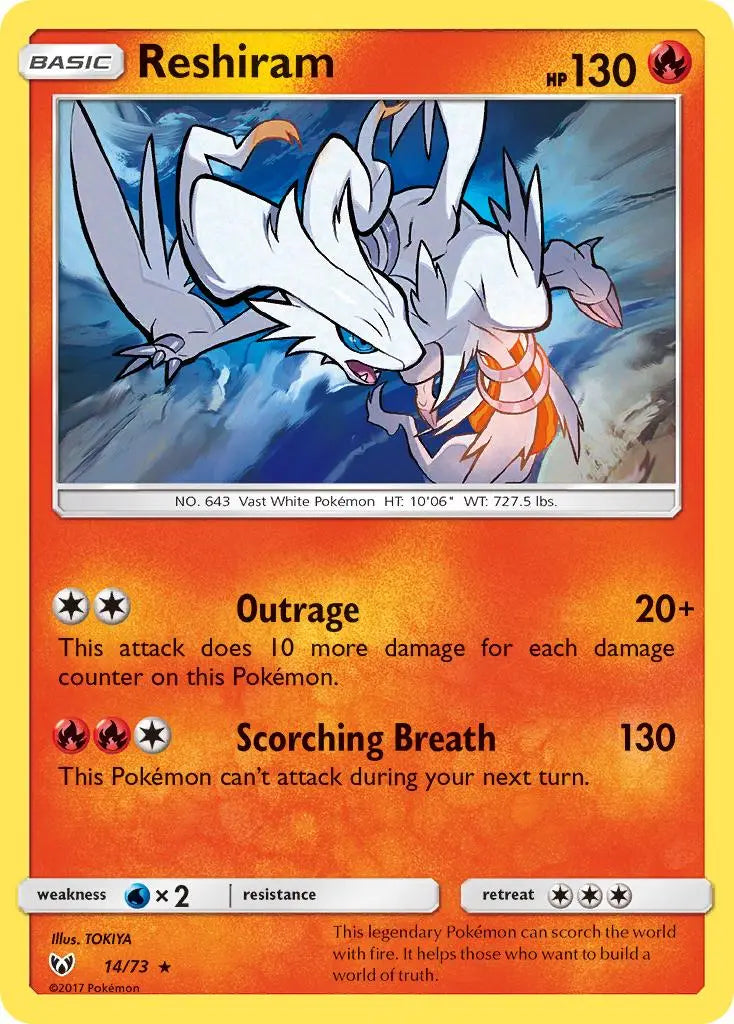 Reshiram (14/73) [Sun & Moon: Shining Legends] Pokémon