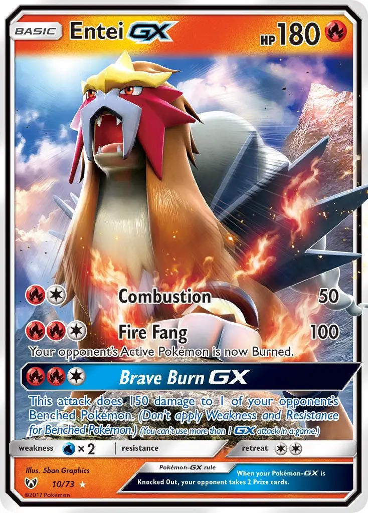 Entei GX (10/73) [Sun & Moon: Shining Legends] Pokémon