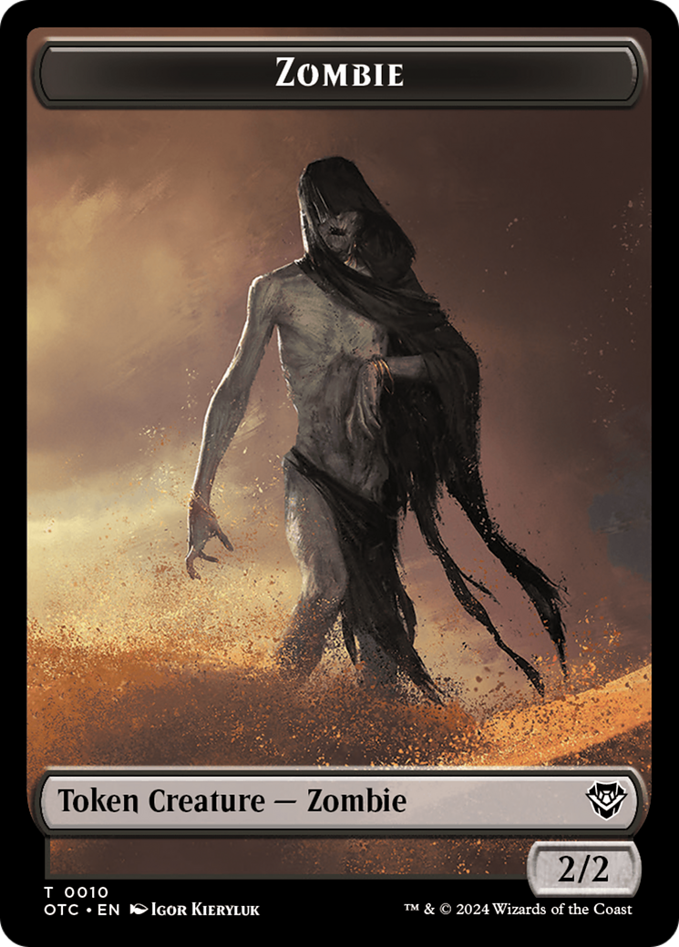 Zombie // Ox Warrior Double-Sided Token [Outlaws of Thunder Junction Commander Tokens] Magic: The Gathering