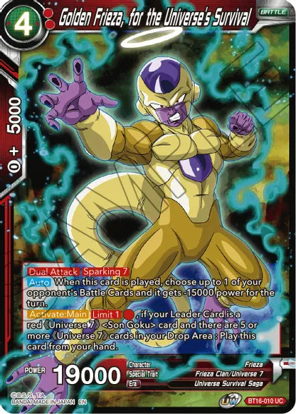 Golden Frieza, for the Universe's Survival (BT16-010) [Realm of the Gods] Dragon Ball Super