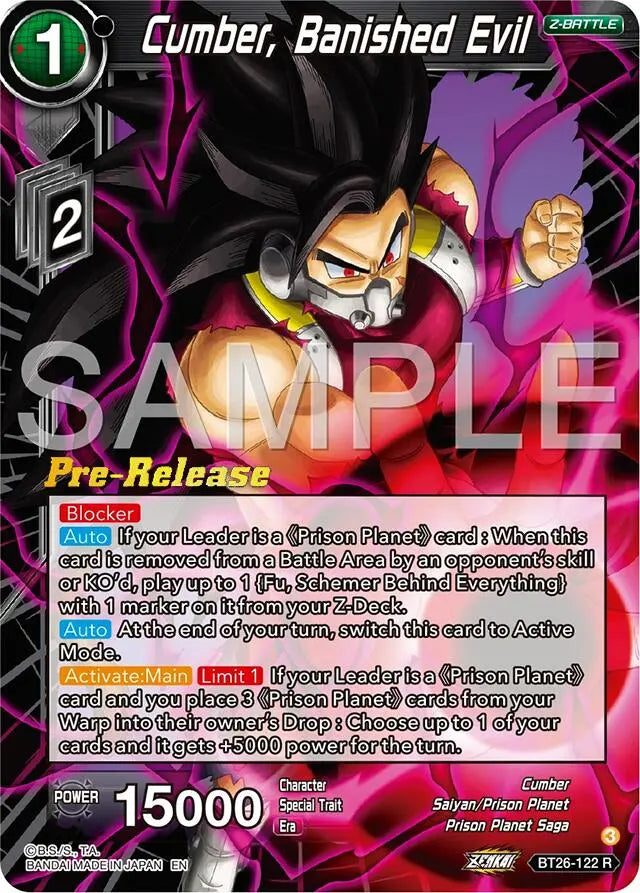 Cumber, Banished Evil (BT26-122) [Ultimate Advent Prerelease Promos] Dragon Ball Super