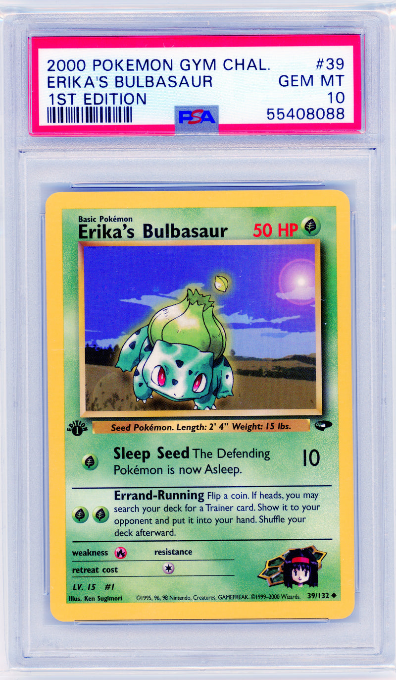 Erika's Bulbasaur - Gym Challenge 1st Ed - PSA 10