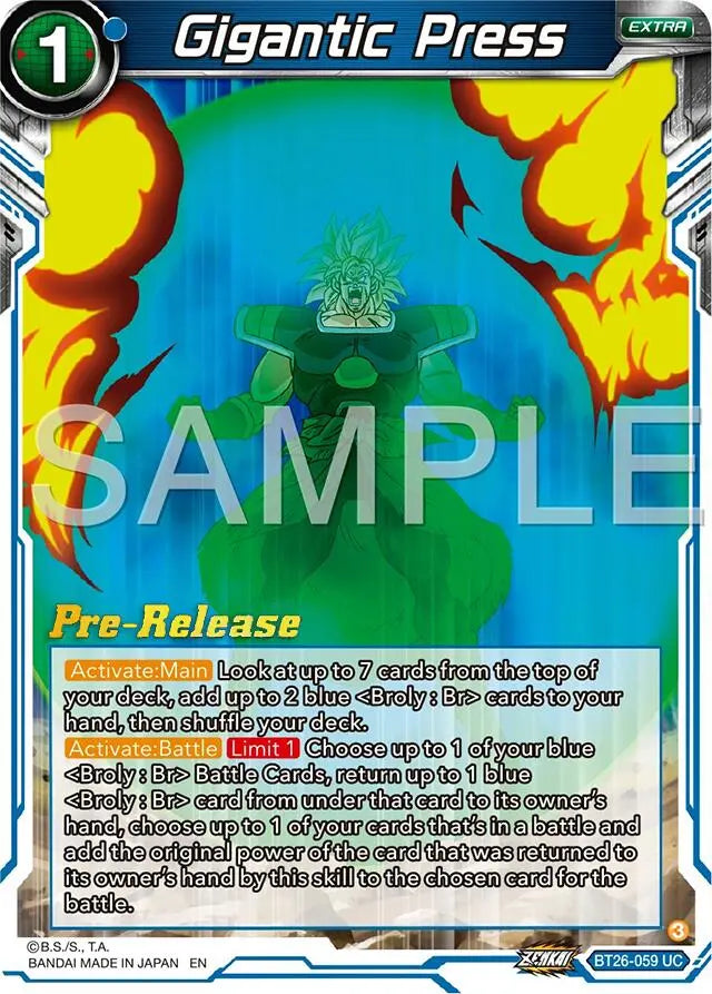 Gigantic Press (BT26-059) [Ultimate Advent Prerelease Promos] Dragon Ball Super