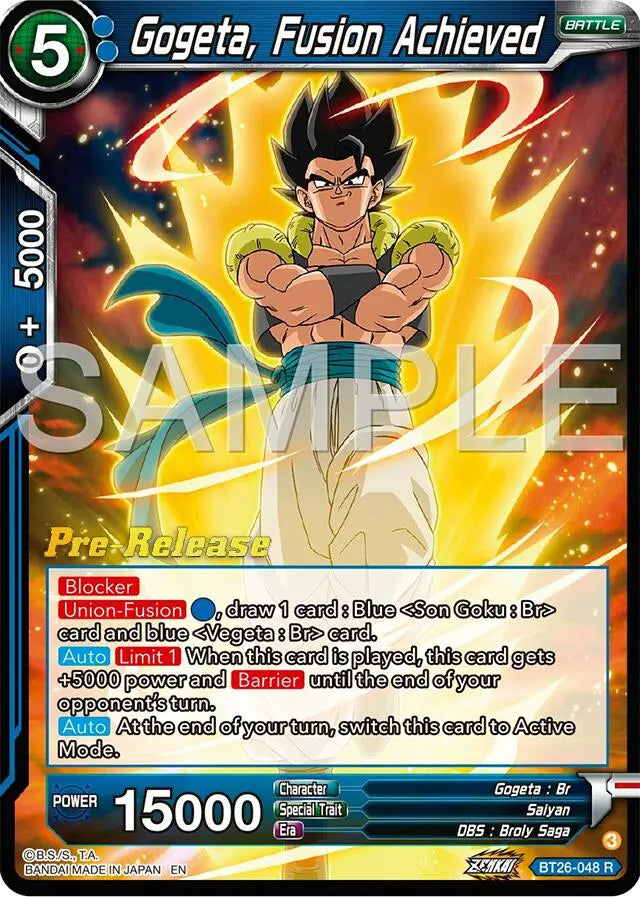 Gogeta, Fusion Achieved (BT26-048) [Ultimate Advent Prerelease Promos] Dragon Ball Super