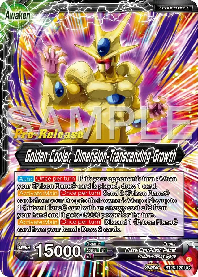 Cool // Golden Cooler, Dimension-Transcending Growth (BT26-120) [Ultimate Advent Prerelease Promos] Dragon Ball Super