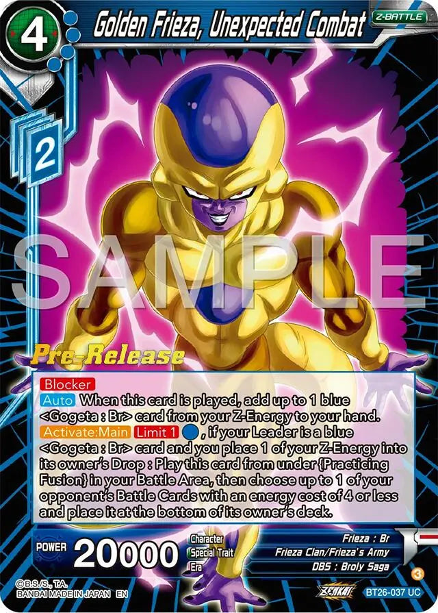 Golden Frieza, Unexpected Combat (BT26-037) [Ultimate Advent Prerelease Promos] Dragon Ball Super