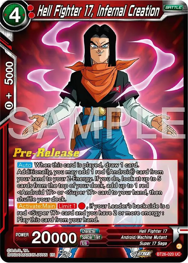 Hell Fighter 17, Infernal Creation (BT26-020) [Ultimate Advent Prerelease Promos] Dragon Ball Super