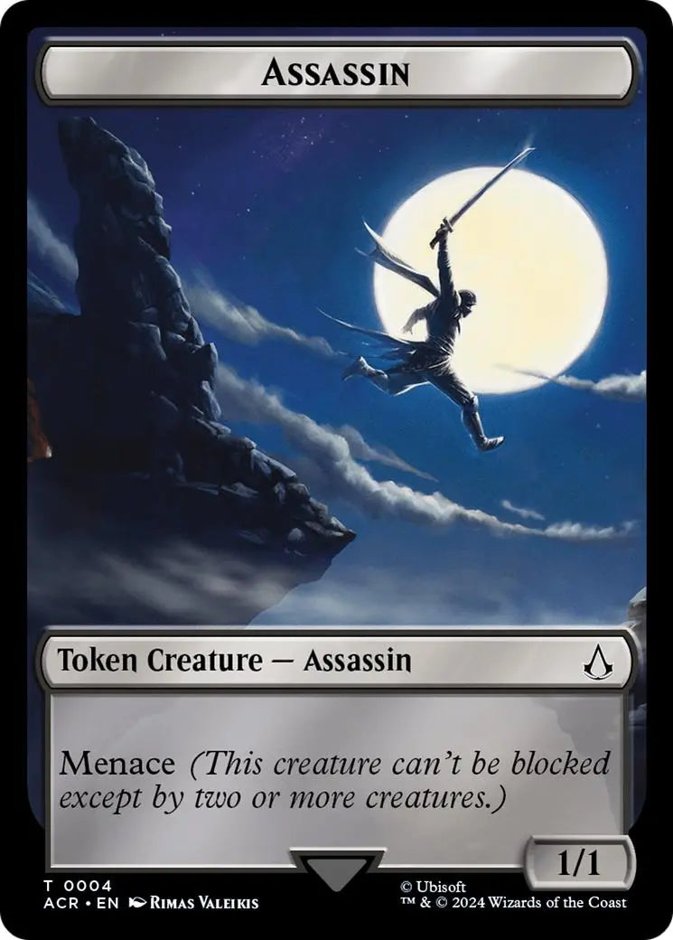 Assassin // Human Rogue Double-Sided Token [Assassin's Creed Tokens] Magic: The Gathering