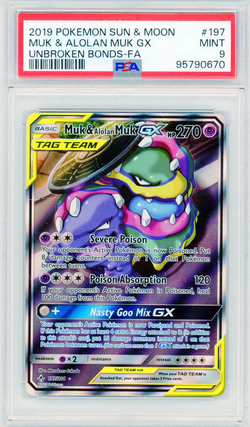 Muk & Alolan Muk GX - Unbroken Bonds - PSA 9