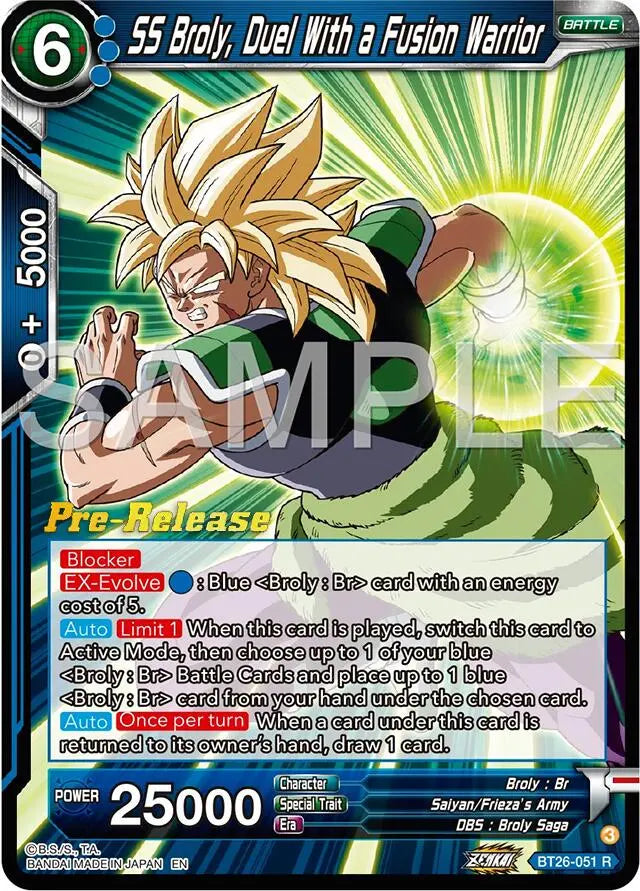 SS Broly, Duel With a Fusion Warrior (BT26-051) [Ultimate Advent Prerelease Promos] Dragon Ball Super