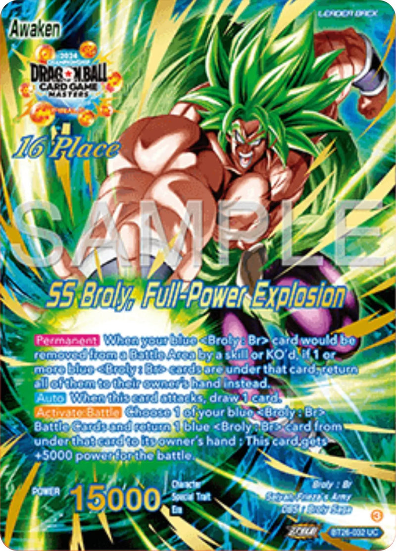 Broly // SS Broly, Full-Power Explosion (Top 16) (BT26-032) [Ultimate Advent Prerelease Promos] Dragon Ball Super