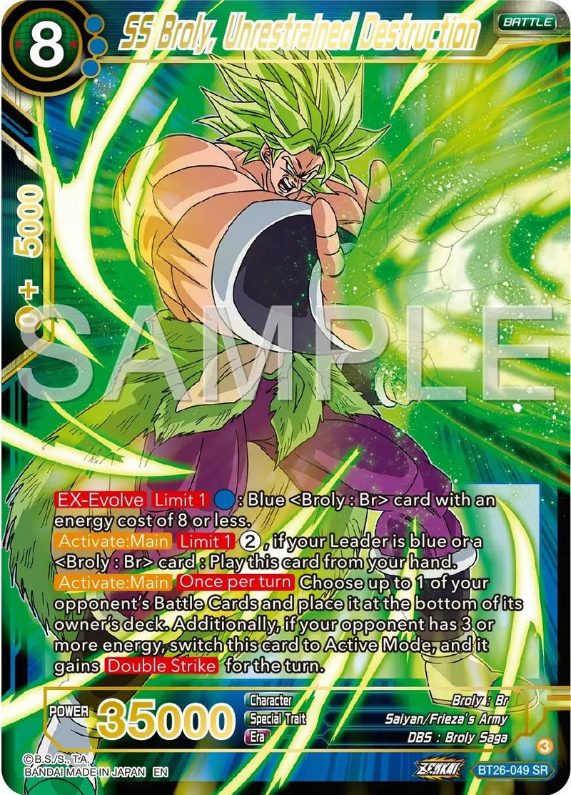 SS Broly, Unrestrained Destruction (BT26-049) [Ultimate Advent] Dragon Ball Super