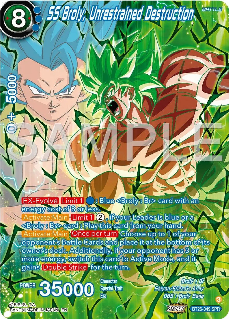 SS Broly, Unrestrained Destruction (SPR) (BT26-049) [Ultimate Advent] Dragon Ball Super