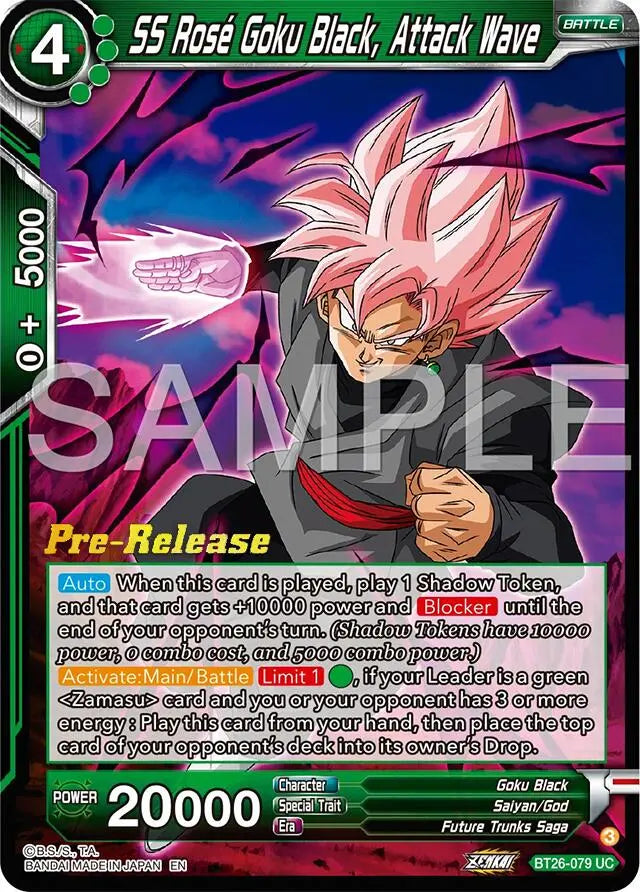 SS Rose Goku Black, Attack Wave (BT26-079) [Ultimate Advent Prerelease Promos] Dragon Ball Super