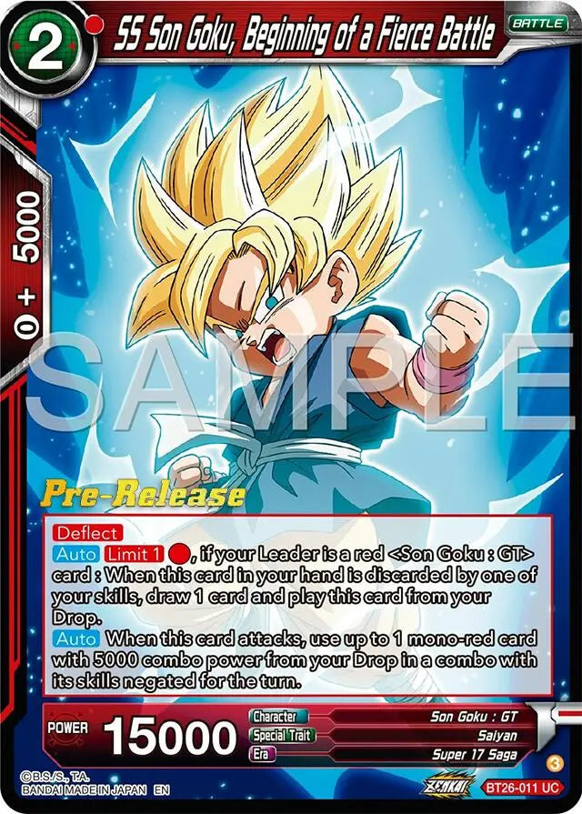 SS Son Goku, Beginning of a Fierce Battle (BT26-011) [Ultimate Advent Prerelease Promos] Dragon Ball Super