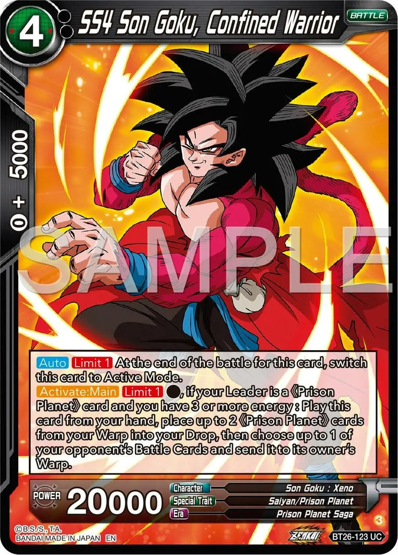 SS4 Son Goku, Confined Warrior (BT26-123) [Ultimate Advent] Dragon Ball Super