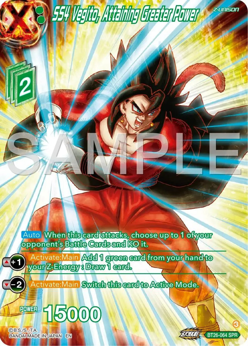 SS4 Vegito, Attaining Greater Power (SPR) (BT26-064) [Ultimate Advent] Dragon Ball Super