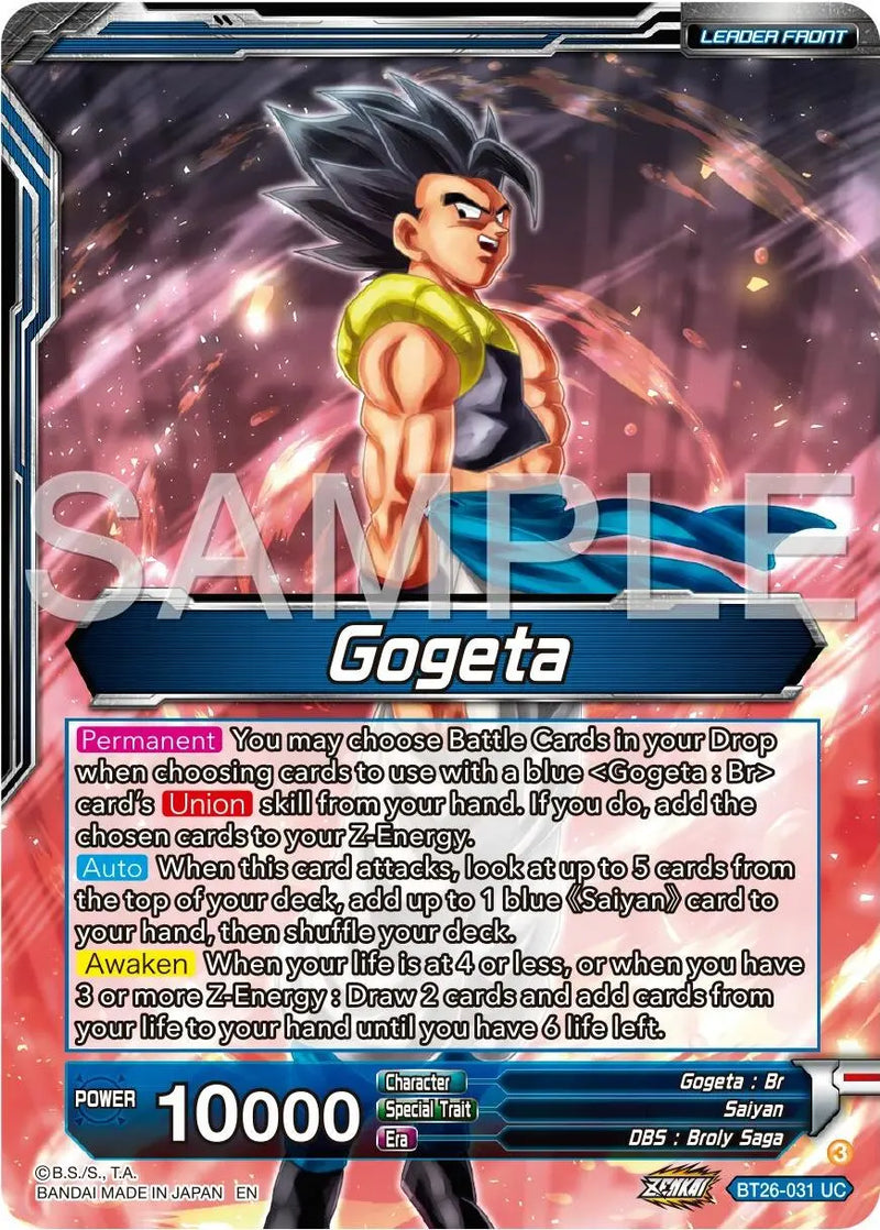 Gogeta // SSB Gogeta, Mighty Fusion Warrior (BT26-031) [Ultimate Advent Prerelease Promos] Dragon Ball Super