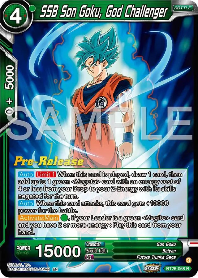 SSB Son Goku, God Challenger (BT26-068) [Ultimate Advent Prerelease Promos] Dragon Ball Super