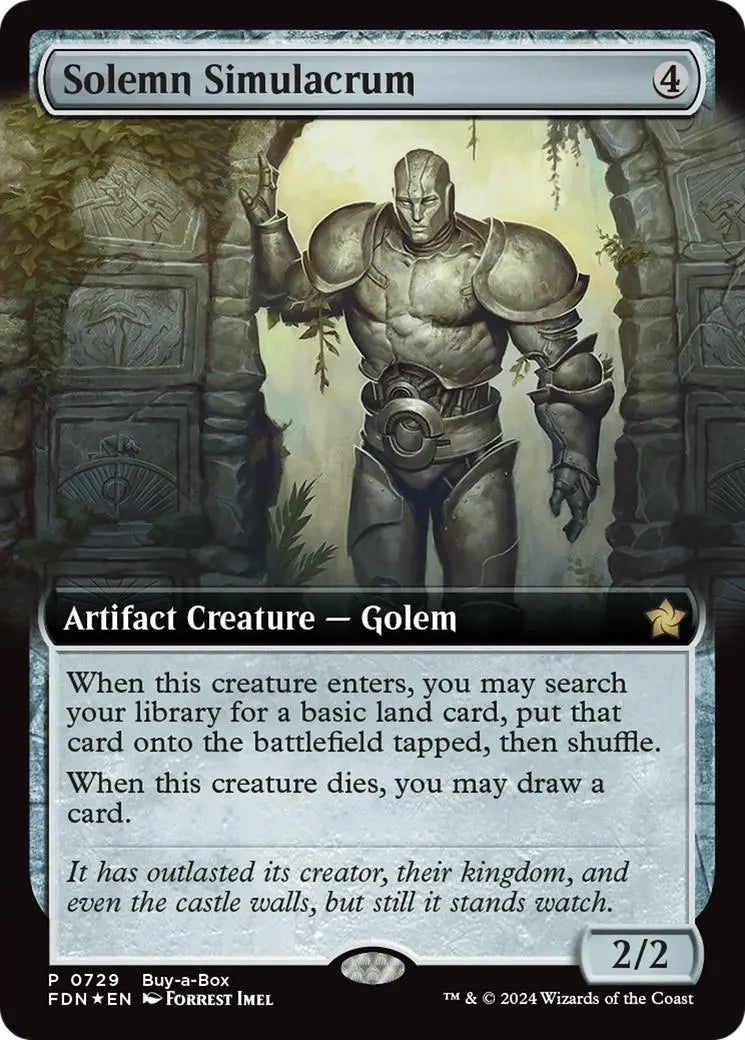 Solemn Simulacrum (Extended Art) (Buy-A-Box) [Foundations Promos] Magic: The Gathering