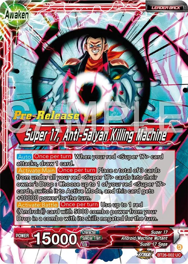 Hell Fighter 17 // Super 17, Anti-Saiyan Killing Machine (BT26-002) [Ultimate Advent Prerelease Promos] Dragon Ball Super