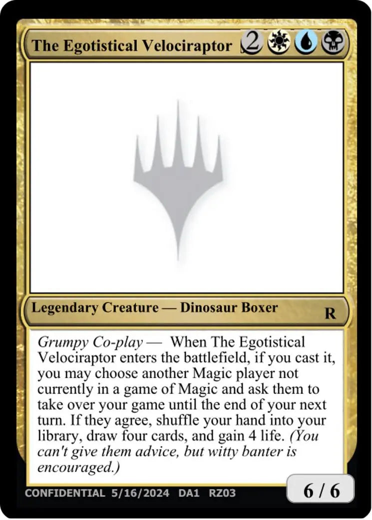 The Egotistical Velociraptor [Mystery Booster 2 Playtest Cards] Magic: The Gathering