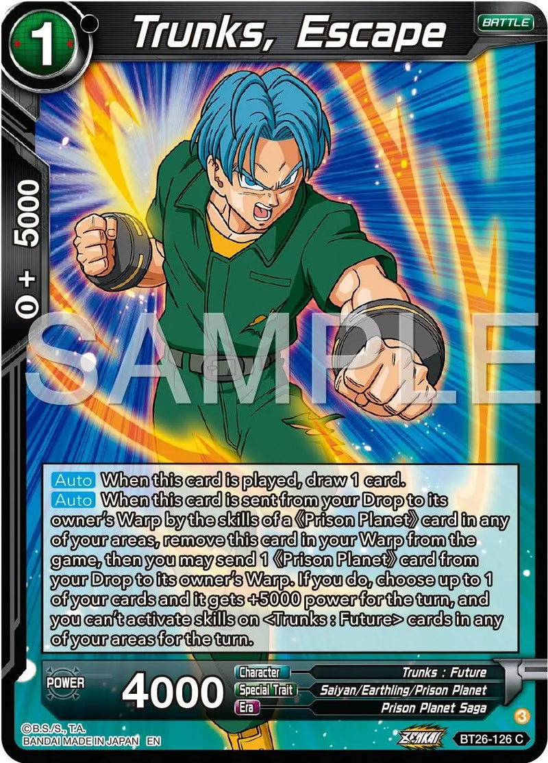 Trunks, Escape (BT26-126) [Ultimate Advent] Dragon Ball Super