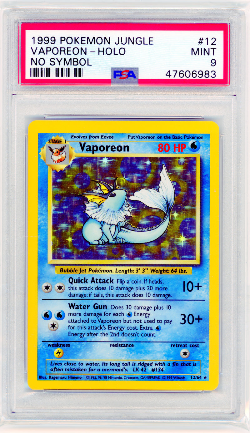 Vaporeon (No Symbol) - Junlge - PSA 9