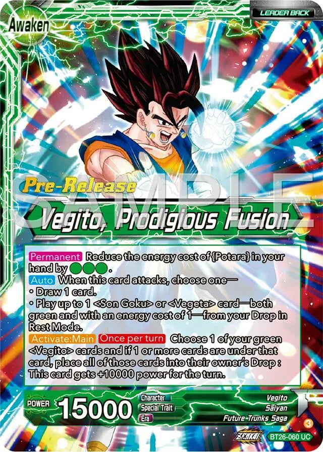 Son Goku & Vegeta // Vegito, Prodigious Fusion (BT26-060) [Ultimate Advent Prerelease Promos] Dragon Ball Super