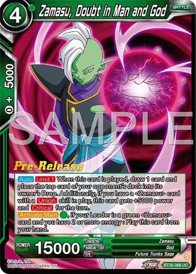 Zamasu, Doubt in Man and God (BT26-086) [Ultimate Advent Prerelease Promos] Dragon Ball Super