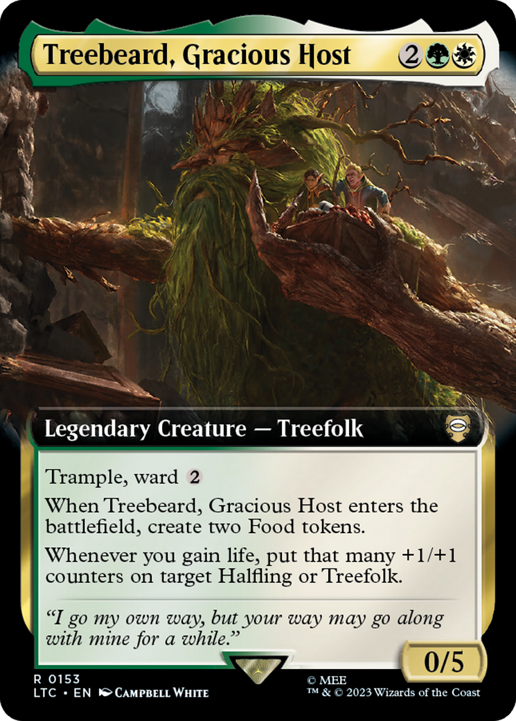 Treebeard, Gracious Host (Extended Art) [The Lord of the Rings: Tales of Middle-Earth Commander] Magic: The Gathering