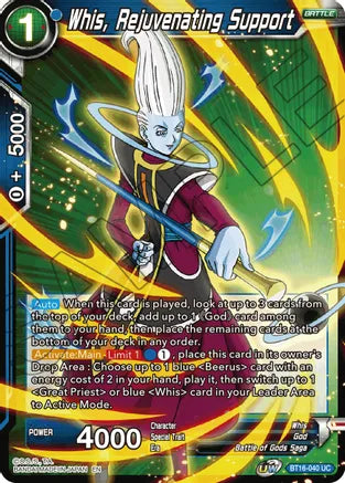 Whis, Rejuvenating Support (BT16-040) [Realm of the Gods] Dragon Ball Super