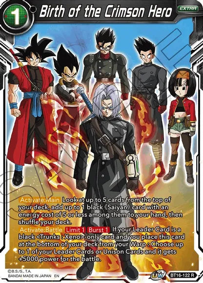 Birth of the Crimson Hero (BT16-122) [Realm of the Gods] Dragon Ball Super