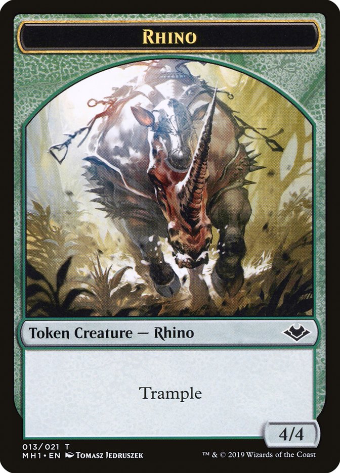 Zombie (007) // Rhino (013) Double-Sided Token [Modern Horizons Tokens] Magic: The Gathering