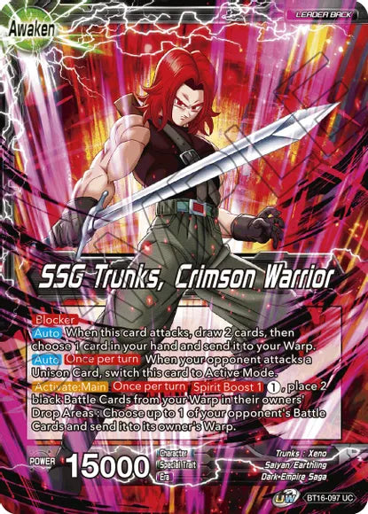 Trunks // SSG Trunks, Crimson Warrior (BT16-097) [Realm of the Gods] Dragon Ball Super