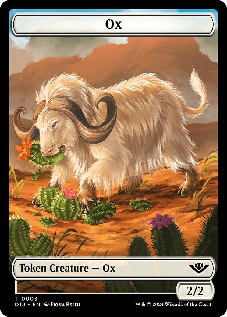 Zombie // Ox Warrior Double-Sided Token [Outlaws of Thunder Junction Commander Tokens] Magic: The Gathering