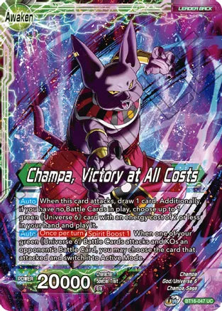 Champa // Champa, Victory at All Costs (BT16-047) [Realm of the Gods] Dragon Ball Super