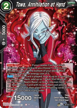 Towa, Annihilation at Hand (BT16-116) [Realm of the Gods] Dragon Ball Super