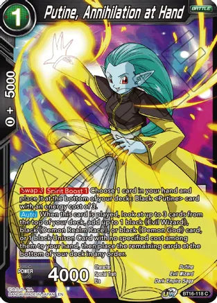 Putine, Annihilation at Hand (BT16-118) [Realm of the Gods] Dragon Ball Super