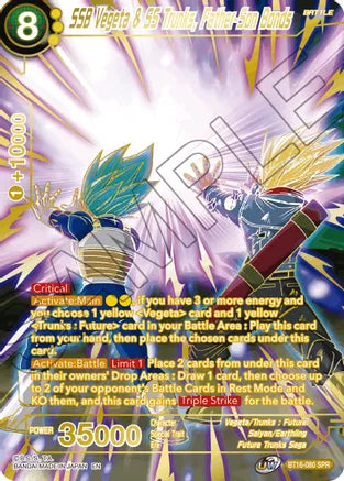 SSB Vegeta & SS Trunks, Father-Son Bonds (SPR) (BT16-080) [Realm of the Gods] Dragon Ball Super